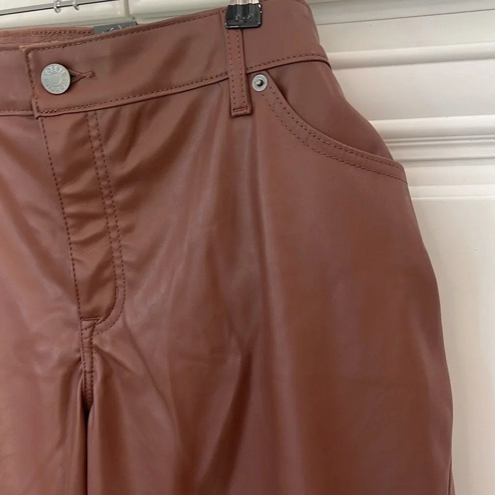 Torrid  Plus Size 24S Dress Pants Skinny Pants Root Beer Brown Faux Leather - Picture 4 of 10